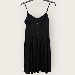 Express Black Button-Front Mini Dress